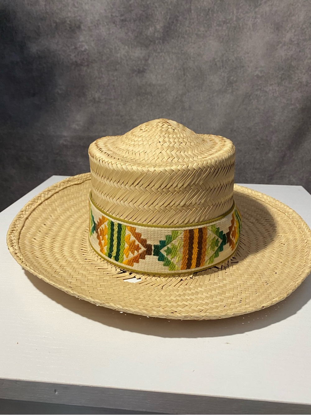Vintage Crofut & Knapp New York Straw Hat Woven Planter Lifeguard Sun Sz 7 1/4
